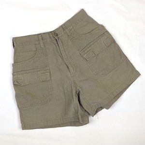 Vtg REI Womens Khaki High Waist Cargo Shorts